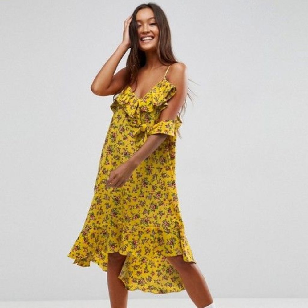 Yellow floral summer dress by STYLENANDA